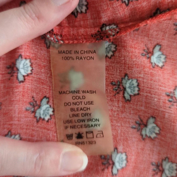 Two by Vince Camuto Orange Floral Sleeveless Hi-Lo Hem Dress size XS - Picture 8 of 8